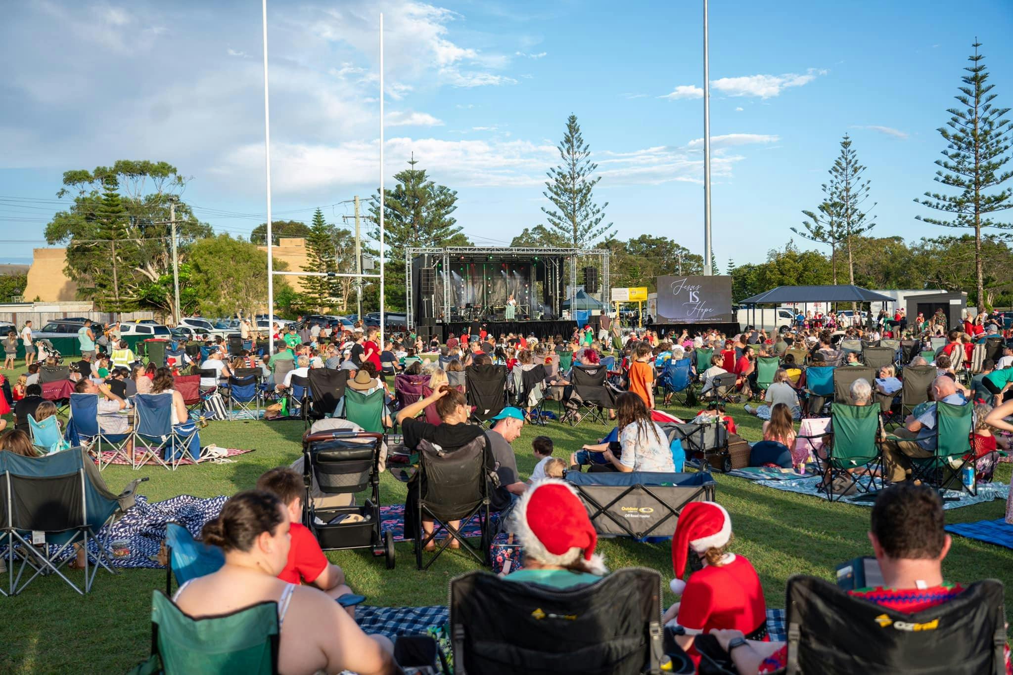 Families celebrating together at Riverside Carols